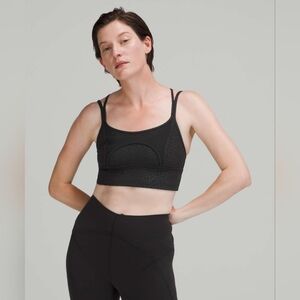 Lululemon Nulu And Mesh Yoga Bra Light Support A/B Cups Size 10 Black W2D60S